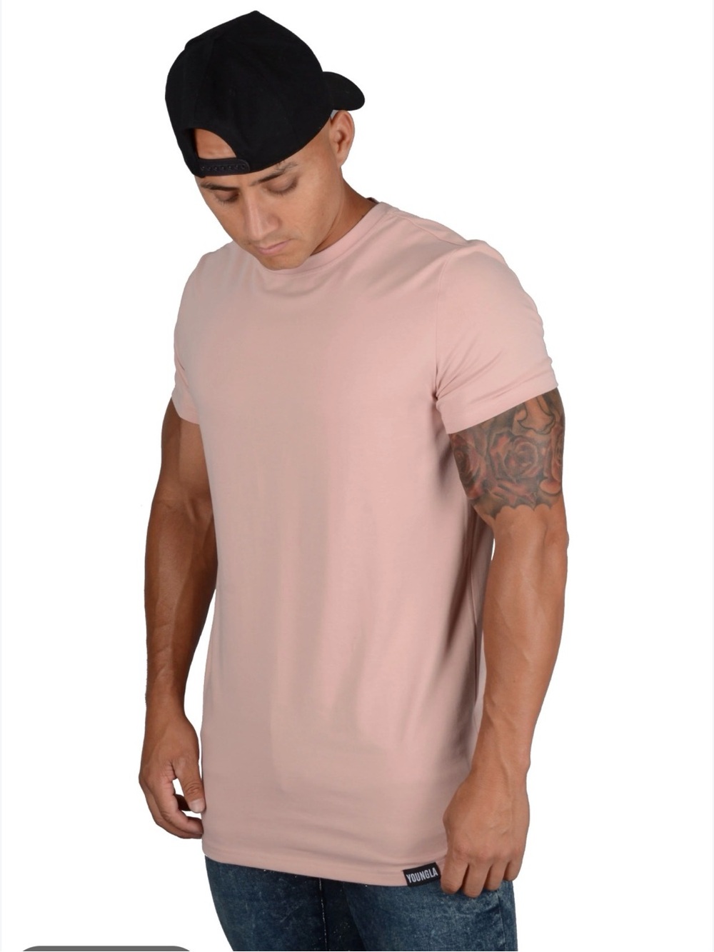 YoungLA Essential T-Shirt Salmon Basic Back to School Streetwear Fitness